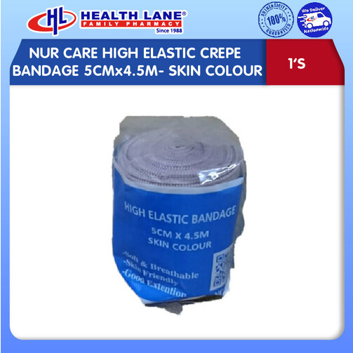 NUR CARE HIGH ELASTIC CREPE BANDAGE 5CMx4.5M- KULIT COLOUR 
